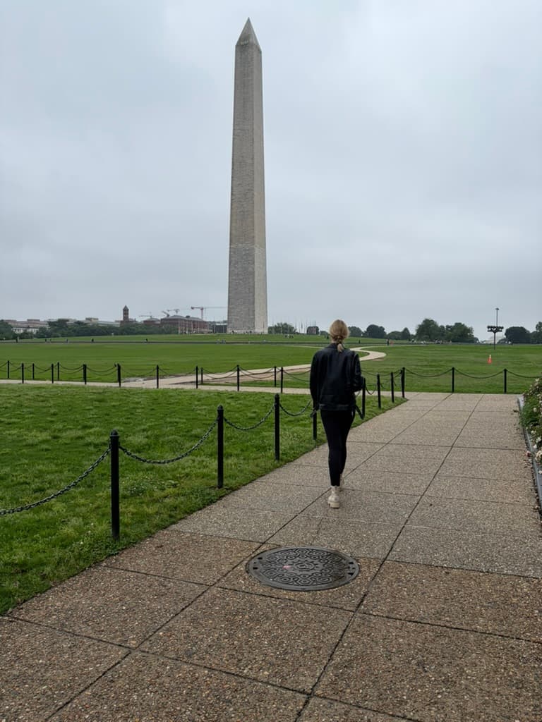 Walking toward the Washington Monument on the National Mall