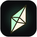 Ícono de la app CryptoNight, un cristal facetado